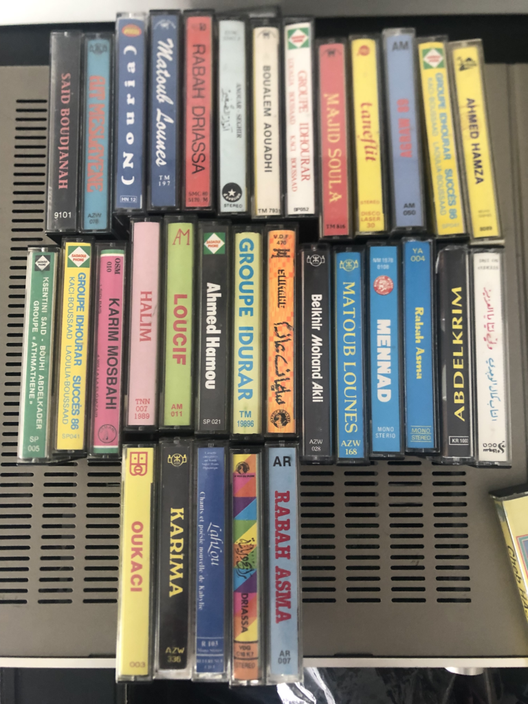 Cassettes : Sed Boudjanah, Groupe Idurar, Karim Mosbahi, Oukaci, Karima, Rabah Asma, Ahmed Hamza, Matoub Lounes
